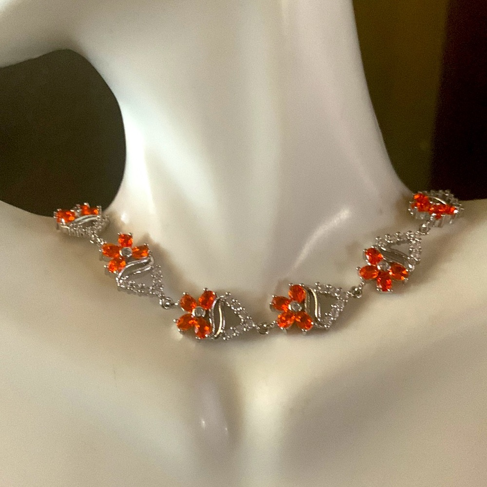 New delicate Orange Spessartine Cz’s Bracelet